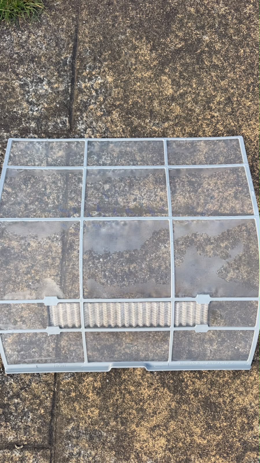 Heat pump filter from Mana Air cleaning work